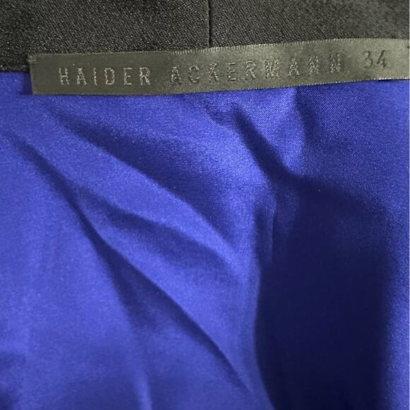 Haider Ackermann Shawl Collar Tunic Blouse size FR 34 Cobalt Blue Silk Satin - Picture 2 of 12
